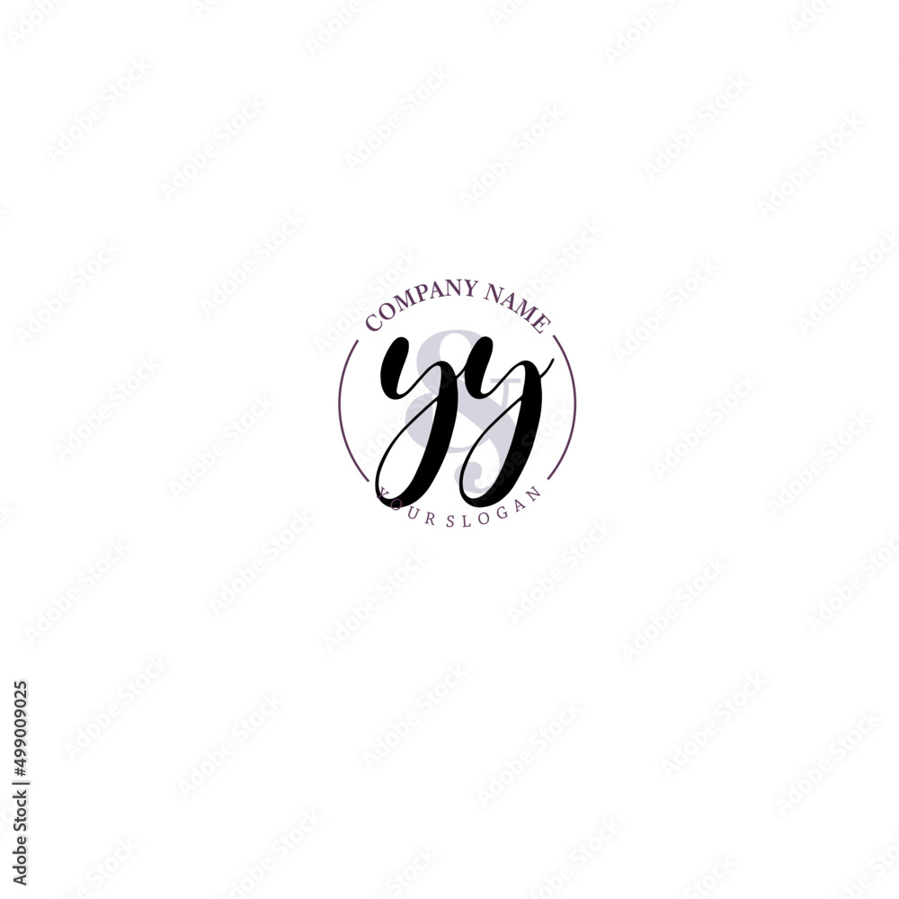 YY Initial letter handwriting and signature logo. Beauty vector initial logo .Fashion boutique floral and botanical YY Initial letter handwriting and signature logo. Beauty vector initial logo .Fashion boutique floral and botanical