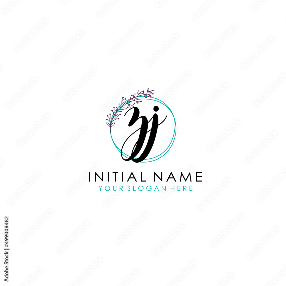 ZJ Initial letter handwriting and signature logo. Beauty vector initial logo .Fashion boutique floral and botanical ZJ Initial letter handwriting and signature logo. Beauty vector initial logo .Fashion boutique floral and botanical