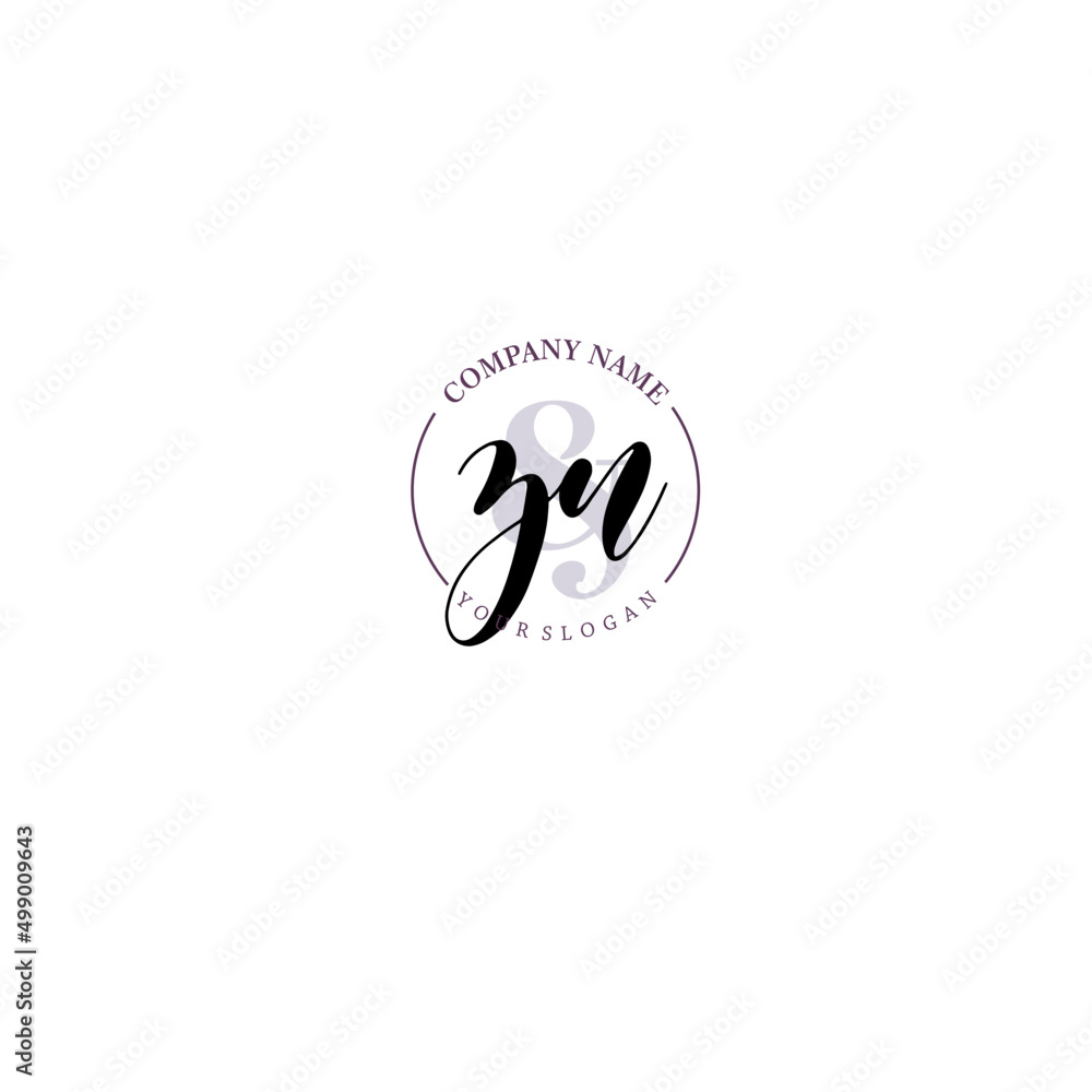 ZN Initial letter handwriting and signature logo. Beauty vector initial logo .Fashion  boutique  floral and botanical