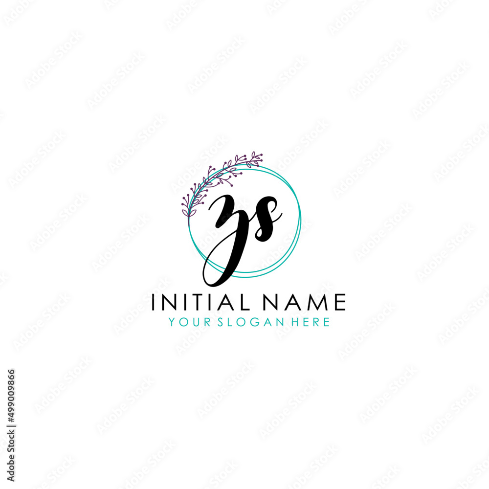 ZS Initial letter handwriting and signature logo. Beauty vector initial logo .Fashion boutique floral and botanical ZS Initial letter handwriting and signature logo. Beauty vector initial logo .Fashion boutique floral and botanical