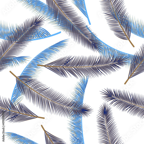 Organic feather fluff vector pattern. Pretty textile print. Tribal boho feather fluff fashion print ornament.