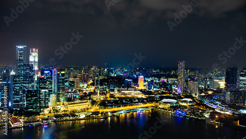 Fototapeta Naklejka Na Ścianę i Meble -  Singapur_by_Night_View_from_Marina_9