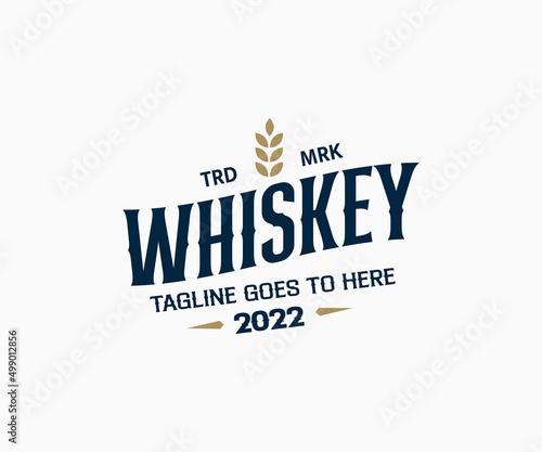 Whiskey Label. Whiskey Logo Design Vector.