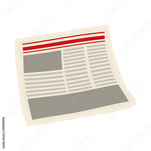 Newspaper on white background