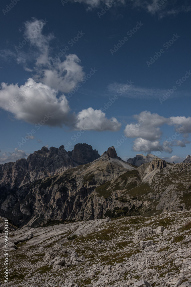 Mountain trail Tre Cime di Lavaredo in Dolomites in Italy Mountain trail Tre Cime di Lavaredo in Dolomites in Italy