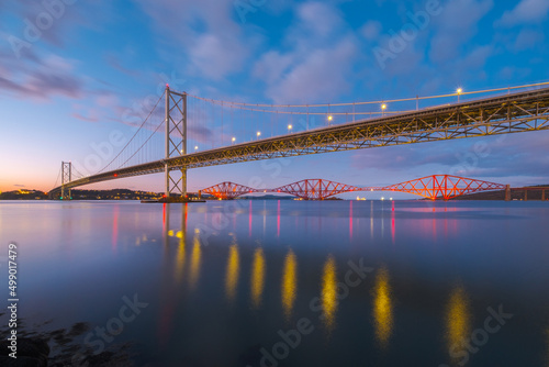Forth Road Bridge and Forth Rail Bridge, Edinburgh Scotland