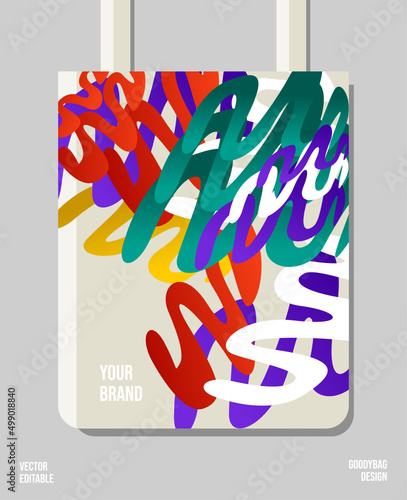 Modern style abstract art, suitable for shopping bags, tote bags, clothes designs, and many others, editable and printable design.