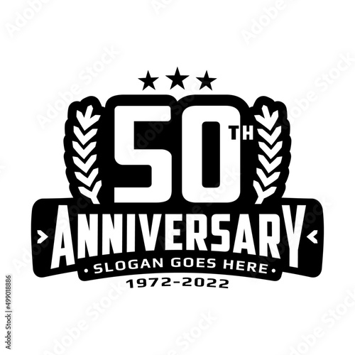 50 years anniversary logo design template. 50th anniversary celebration logotype. Vector and illustration.