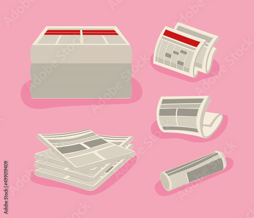 set of different Newspapers