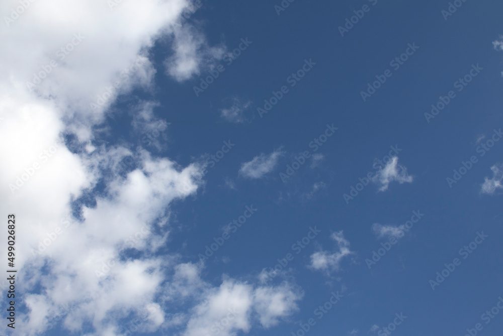 A blue sky with white clouds, as a background.