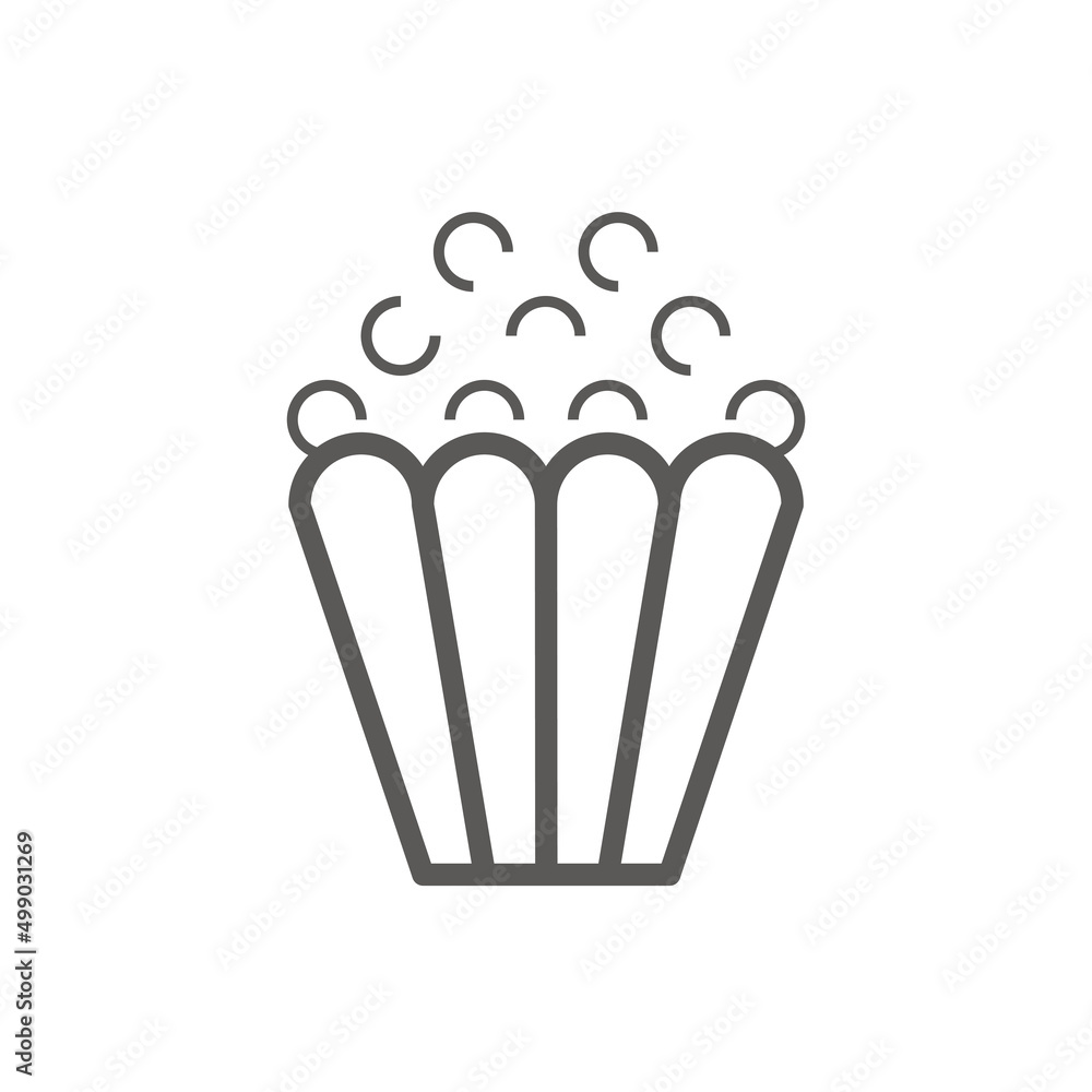Vector linear icon with popcorn Vector linear icon with popcorn