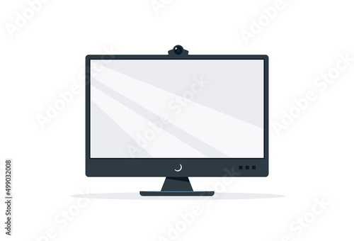 Monitor PC in cartoon modern design. Display symbol. Vector illustration