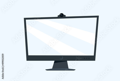 monitor screen PC symbol icon cartoon modern flat style on light background. Vector icon