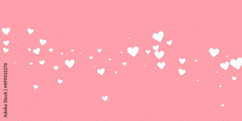 White heart love confettis. Valentine's day fallin White heart love confettis. Valentine's day fallin