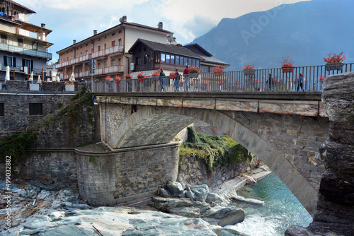 Pont Saint Martin, Aosta Valley, Italy. -10/11/2020- The  bridge over the Lys river. photo