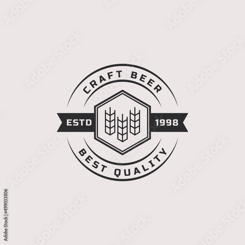 Vintage Retro Badge Craft Beer Brewery Labels and Design Logo Element