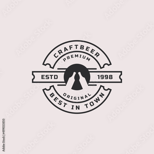 Vintage Retro Badge Craft Beer Brewery Labels and Design Logo Element