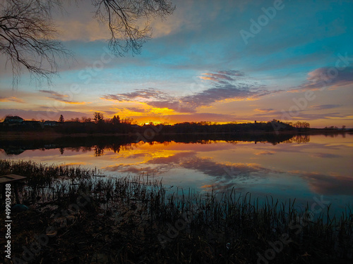 sunset over lake