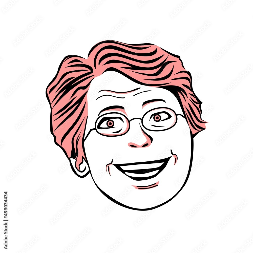 grandmother smiling face vector illustration. grandma sign and symbol.