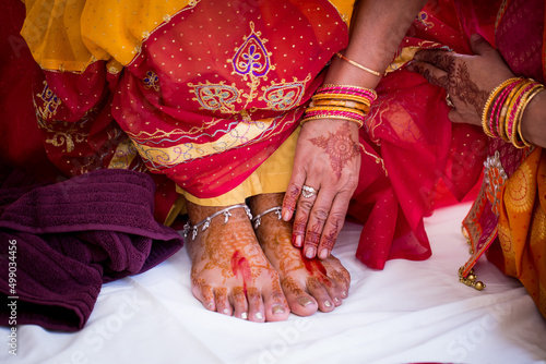 Indian Hindu wedding ceremony ritual items close up © Stella Kou