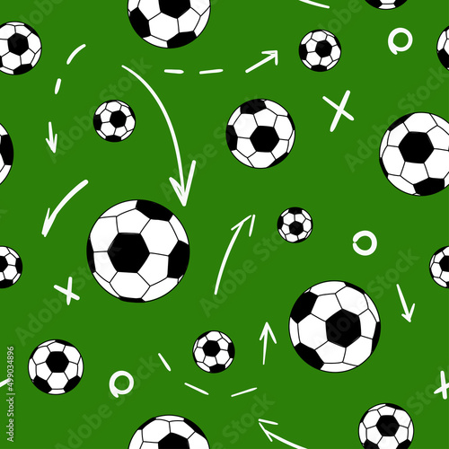 pattern football, soccer game with green field, team background 
