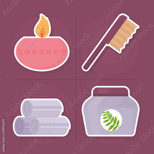 spa equipment icon set