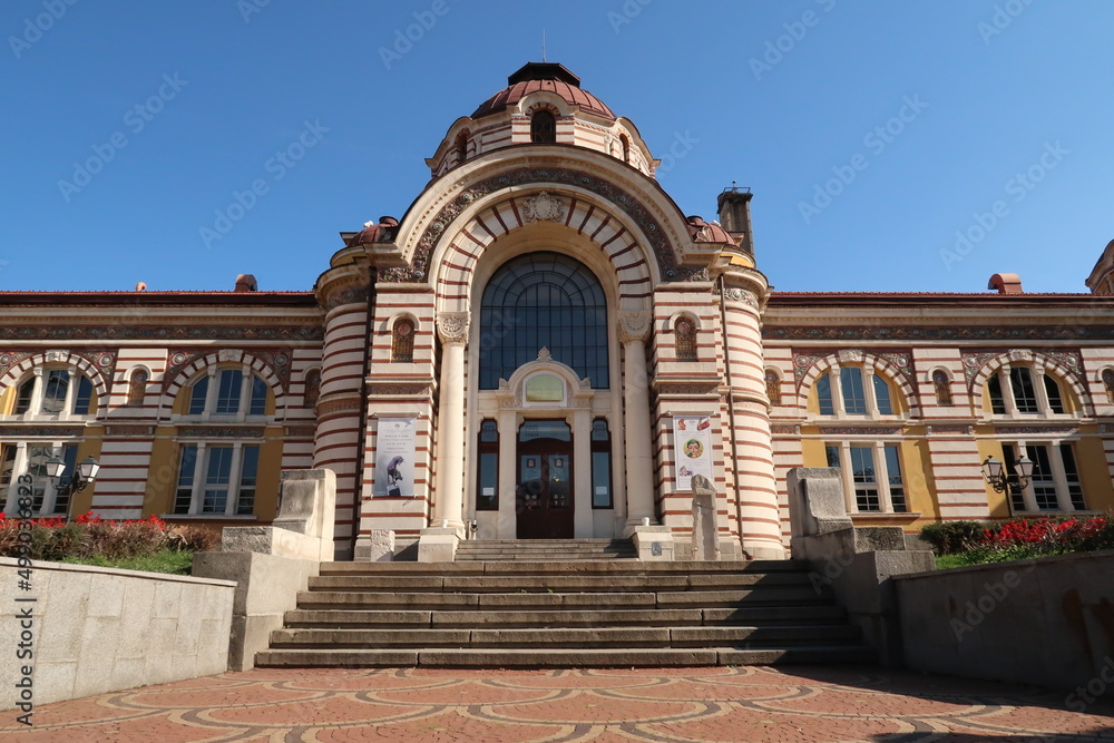 Entrance of the famous Central Mineral Baths in Sofia