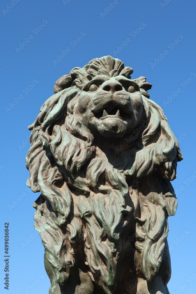 Close-up on one of the Lion Sculptures of Sofia's famous Lions' Bridge Close-up on one of the Lion Sculptures of Sofia's famous Lions' Bridge
