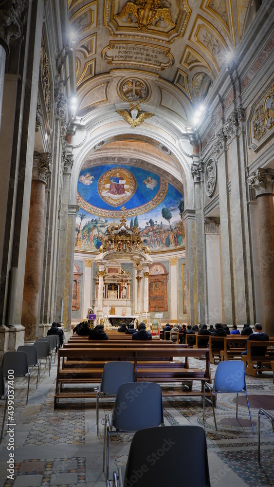 The beautiful interior of Baroque Roman Catholic parish church