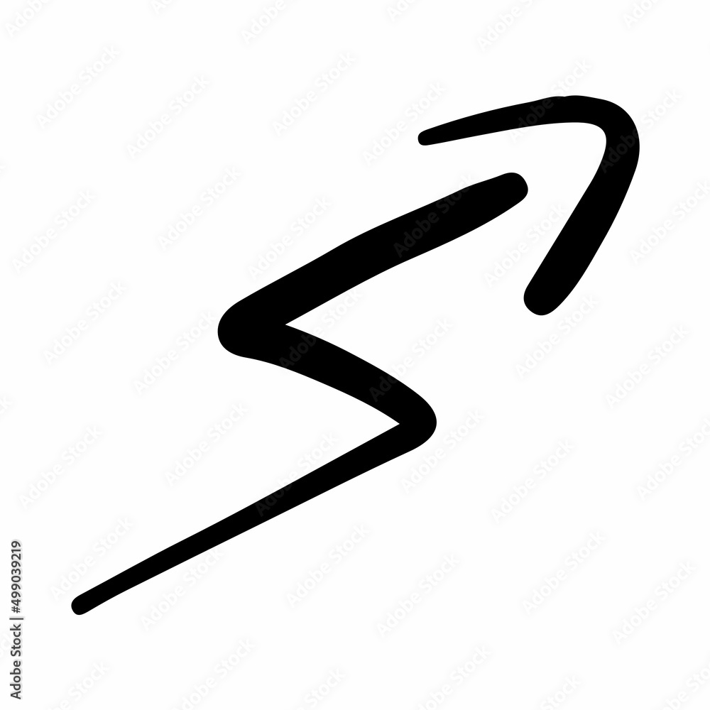simple doodle hand drawn thunder curve arrow vector outline icon illustration simple doodle hand drawn thunder curve arrow vector outline icon illustration