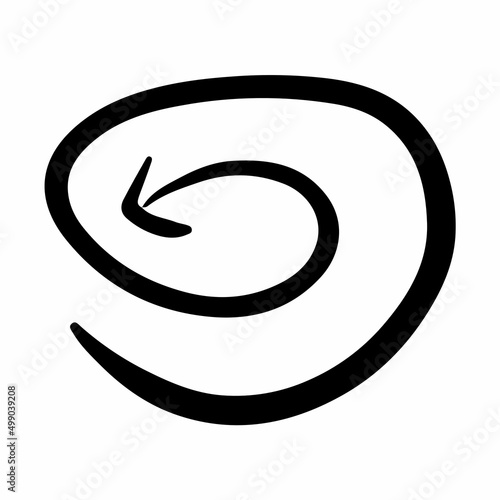 simple twirl arrow doodle hand drawn vector outline icon illustration template