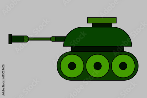 Tank side view flat design icon vector illustration