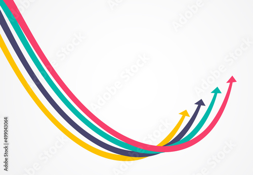 Financial growth arrows with colorful. Vector illustration