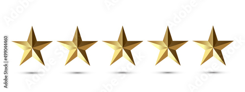 Five stars customer product rating review flat icon for apps and websites