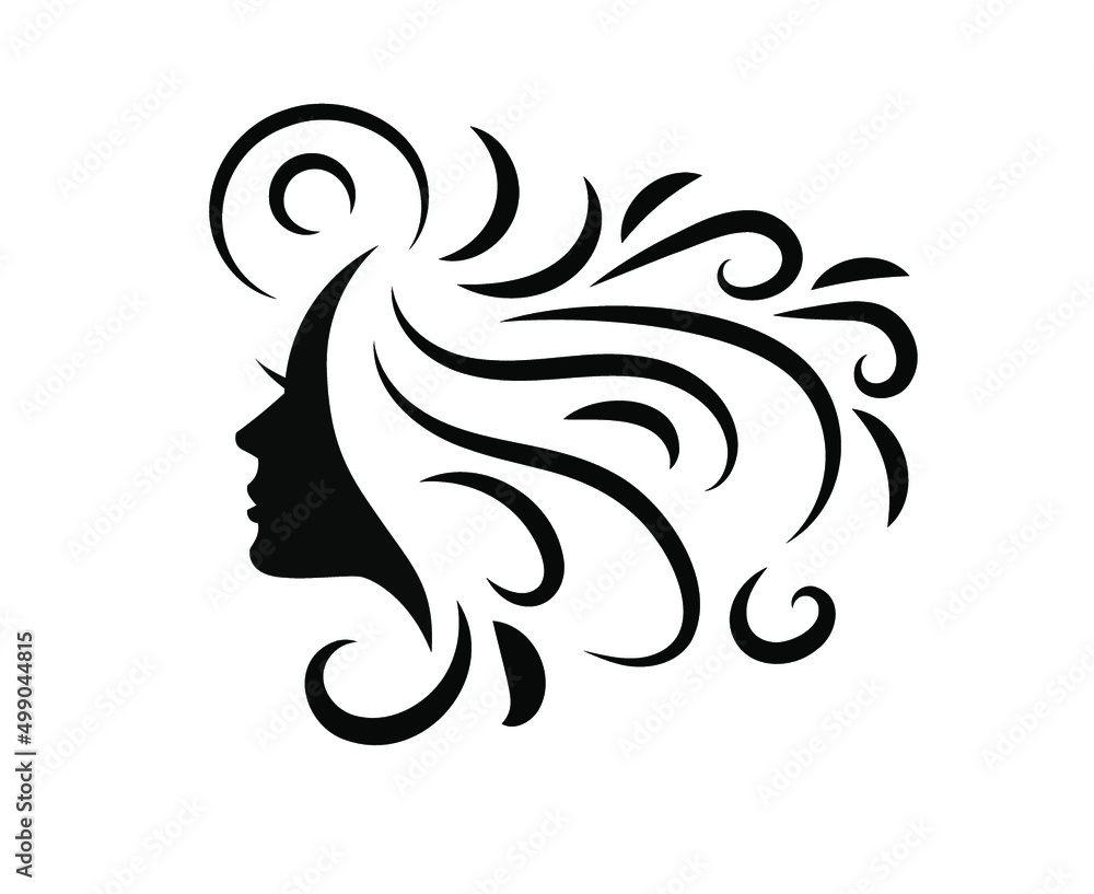 Hair and beauty salon spa logo black vector icon Hair and beauty salon spa logo black vector icon