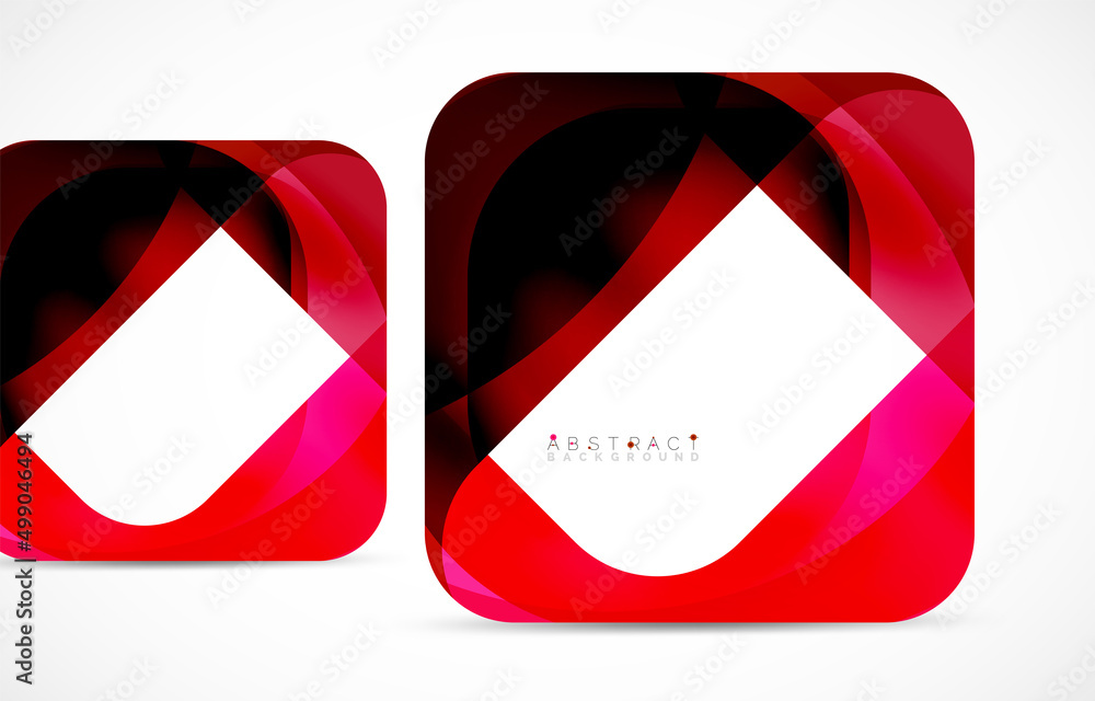 Minimal background. Abstract square shape with round corners created with wavy forms. Vector Illustration For Wallpaper, Banner, Background, Landing Page Minimal background. Abstract square shape with round corners created with wavy forms. Vector Illustration For Wallpaper, Banner, Background, Landing Page