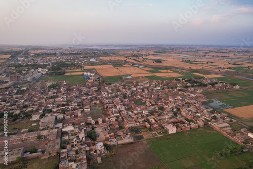 Beautiful Aerial view of Kala Shah Kako Village Punjab Pakistan photo