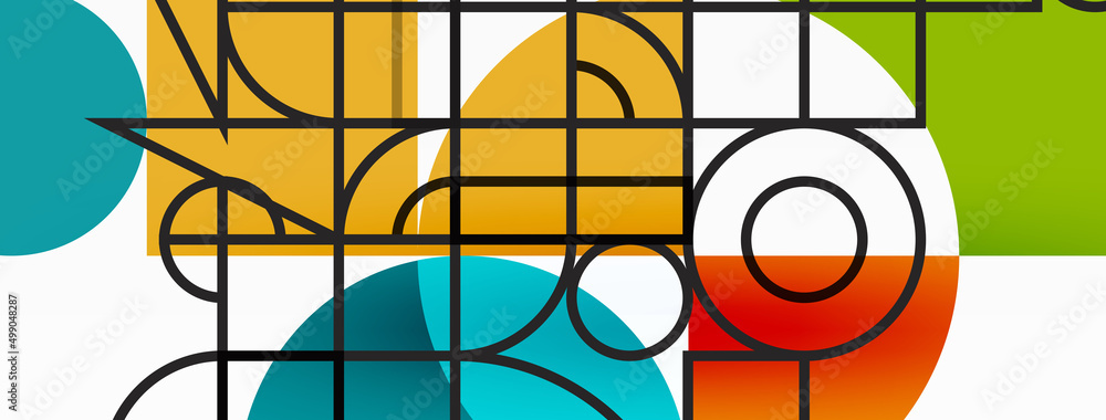 Beautiful abstract background. Circles, triangle shapes, and squares. Minimal geometric template for wallpaper, banner, background or landing Beautiful abstract background. Circles, triangle shapes, and squares. Minimal geometric template for wallpaper, banner, background or landing