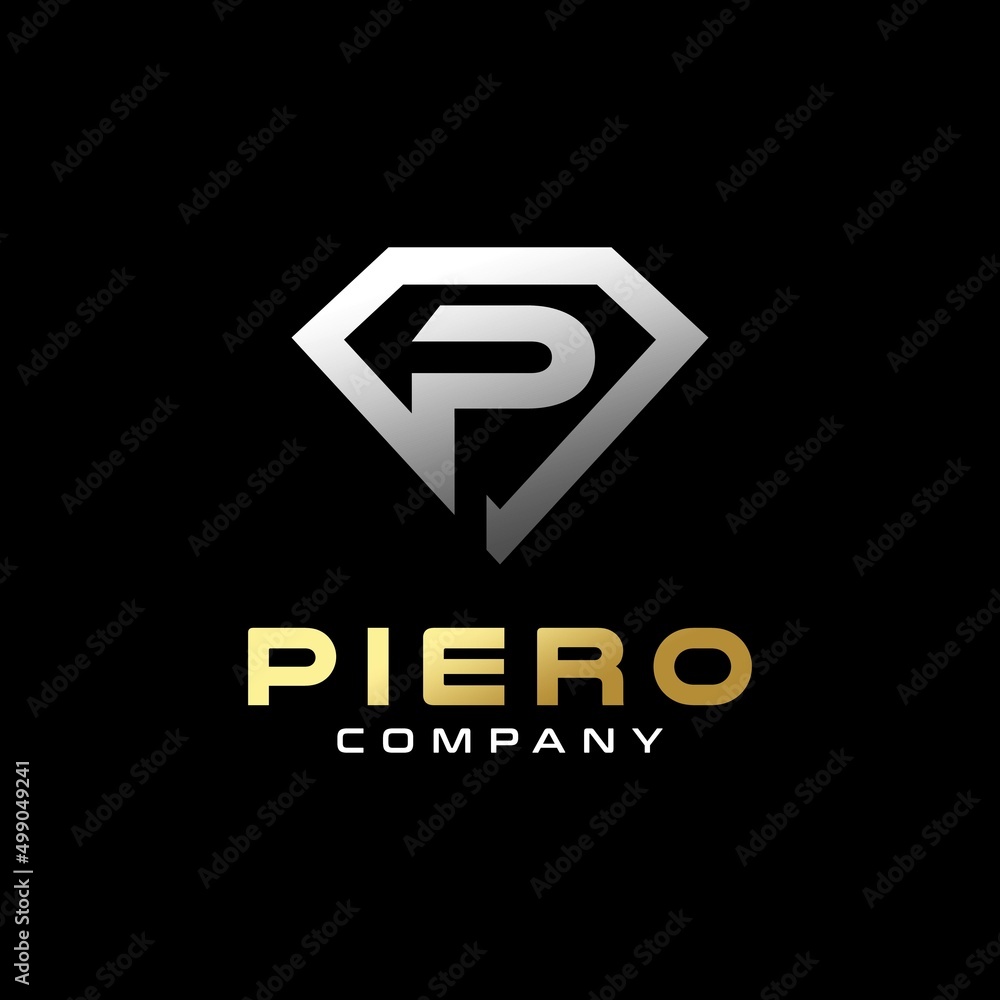 Φωτογραφία Diamond Silver With Identity P Logo Design