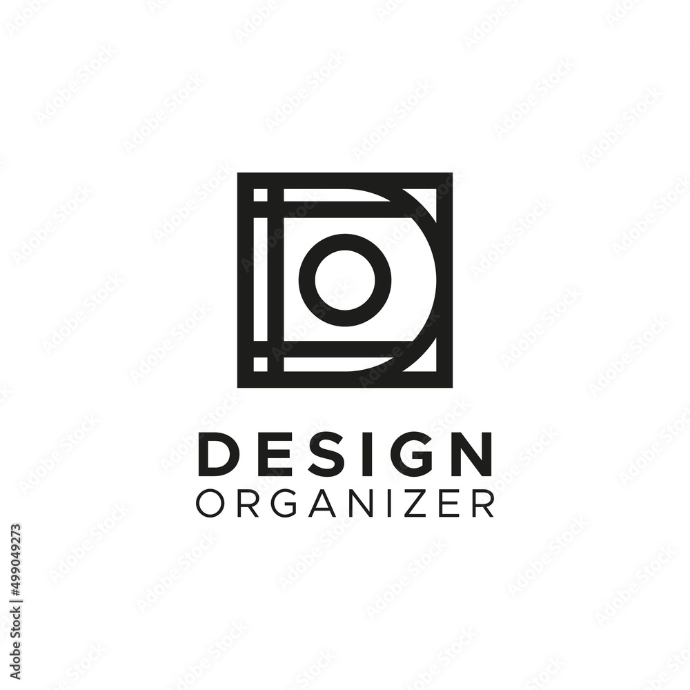 Initial D O logo design ising circle and square Initial D O logo design ising circle and square