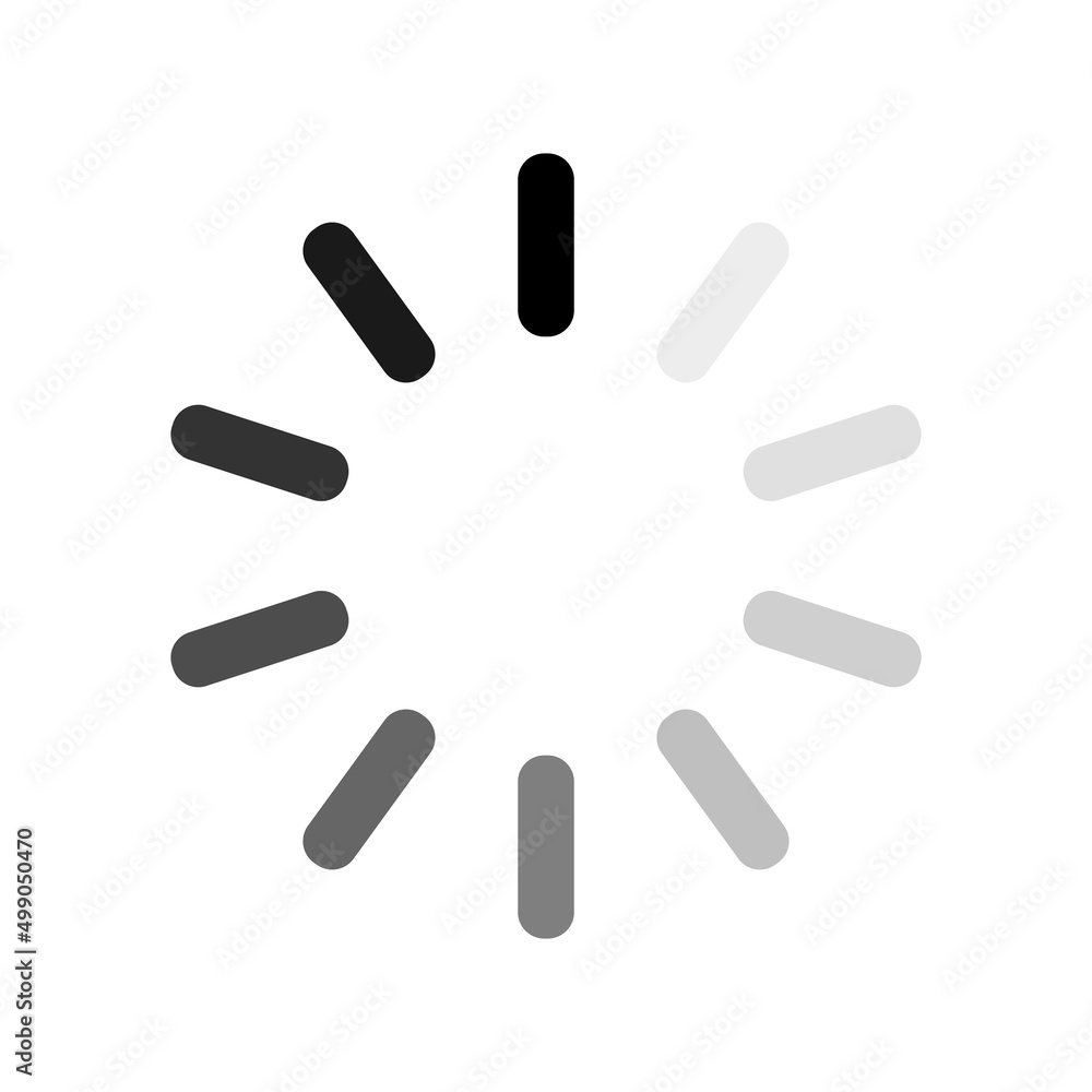 Black, grey and white loading icon, upload, download and streaming video buffering round progress bar Black, grey and white loading icon, upload, download and streaming video buffering round progress bar