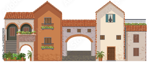 Traditional Italian architecture house building