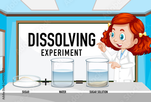 Dissolving science experiment with sand and water