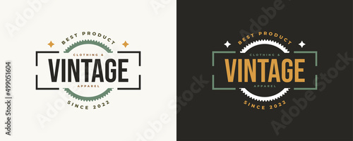 Vintage and Retro Label Badge for Apparel Logo. Classic Clothing Badge Design