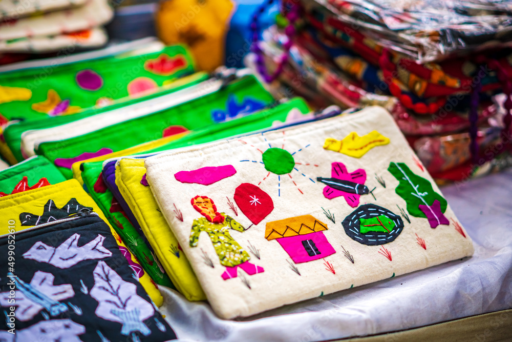 The village of Pipili, Puri at Odisha is well known for its applique work, also known as Chandua. applique is the art of cutting colored cloth into various shapes & stitching them a piece of cloth. The village of Pipili, Puri at Odisha is well known for its applique work, also known as Chandua. applique is the art of cutting colored cloth into various shapes & stitching them a piece of cloth.