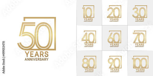 set of anniversary premium collection golden color can be use for celebration event