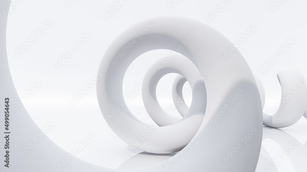 3D rendering illustration of abstract twist spiral geometric shape 3D rendering illustration of abstract twist spiral geometric shape
