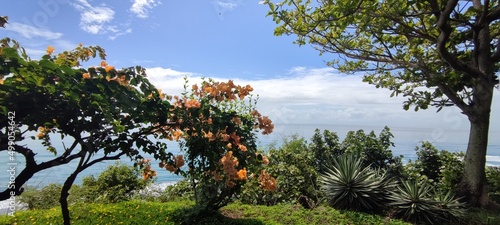 Jinzun, Donghe Township, Taitung County, overlooking the beautiful coastline of Taitung, Taiwan photo