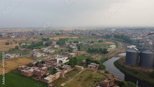 Beautiful Aerial view of Kala Shah Kako Village Punjab Pakistan photo