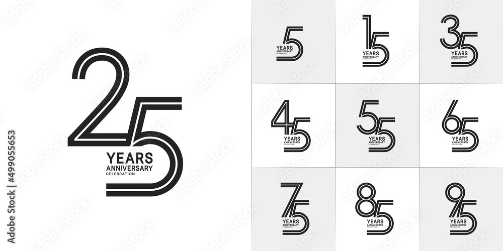 set of anniversary premium collection black color can be use for celebration event set of anniversary premium collection black color can be use for celebration event
